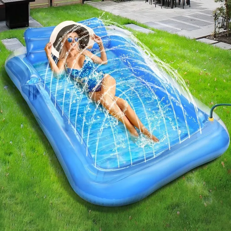 PVC Inflatable New Water Spray Adult Water Sunburn Floating Drainage Land Amphibious Water Inflatable Floating Bed