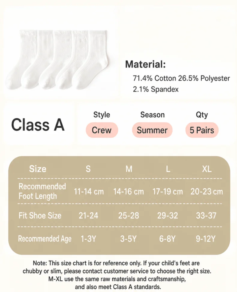 5Pairs Girls Princess Lace Socks Summer White Children's Mesh Socks Thin Breathable Girl Ankle Socks Kids Casual Clothes 2-12Y