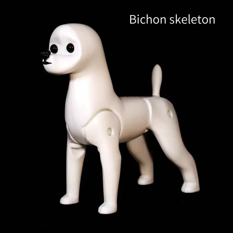 Professional Pet Simulation Hair Grooming Fake Dog Model Practice Bichon Dog Standard Skeleton Model Dog Full Body Fake Hair