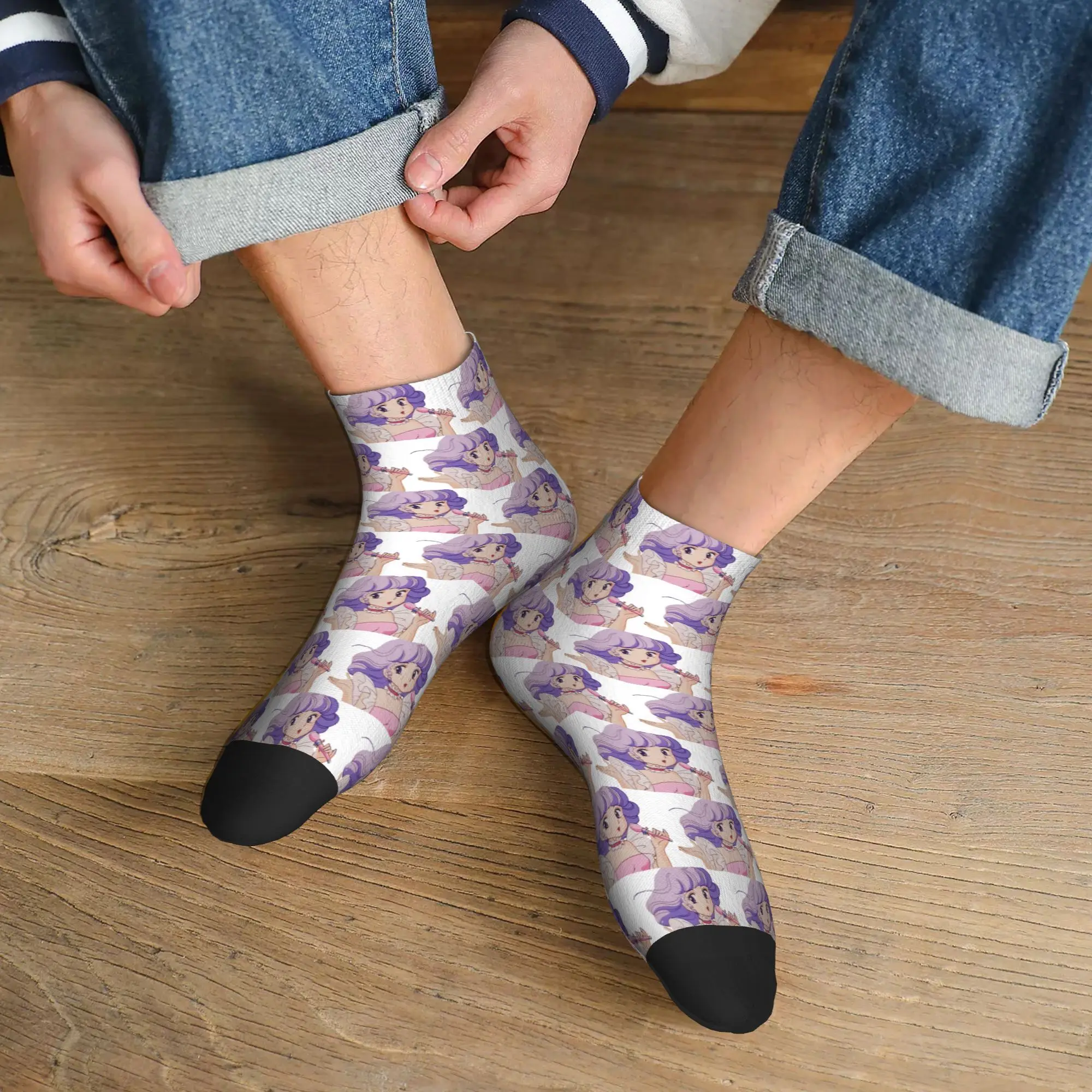 

All Seasons Creamy Mami Socks Harajuku Sweat Absorbing Crew Socks Hip Hop Stockings for Men Women Gifts