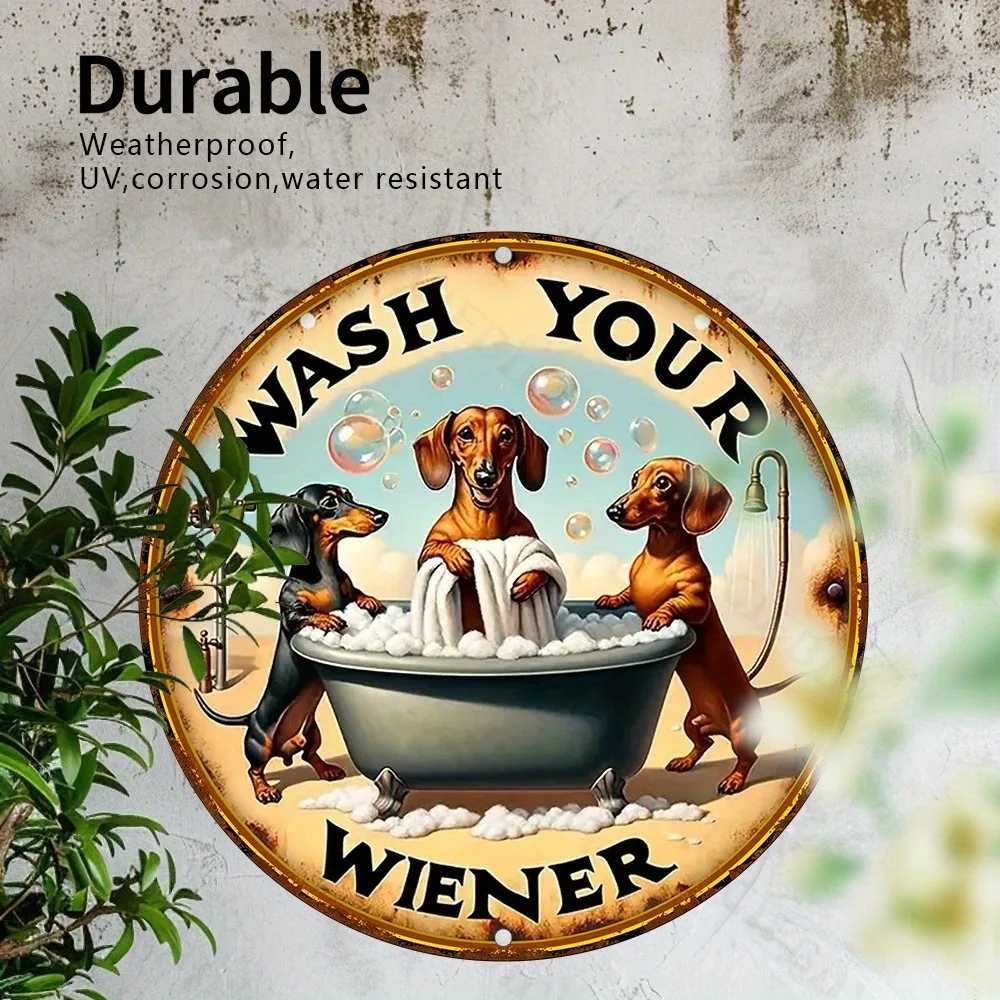 Vintage Dachshund Metal Tin Sign 