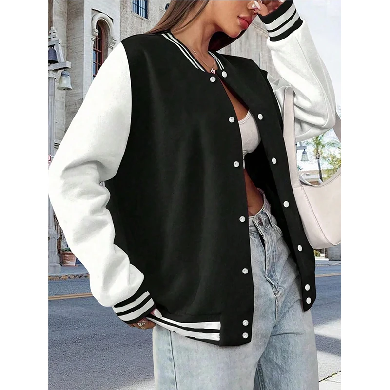 

Женские и мужские осенние зимние куртки, толстовки, уличная женская бейсбольная куртка, толстовки, пальто 90-х годов, одежда с круглым вырезом и длинными рукавами