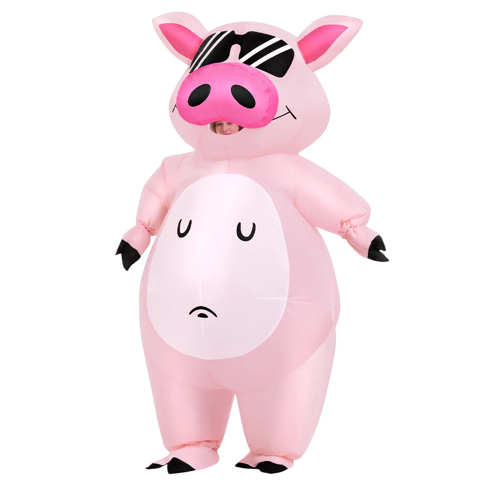 Cartoon Animal Piglet Inflatable Costume Anime Pink Suit Carnival Purim Halloween Party Cosplay Costumes Man Woman Party Gifts view 3