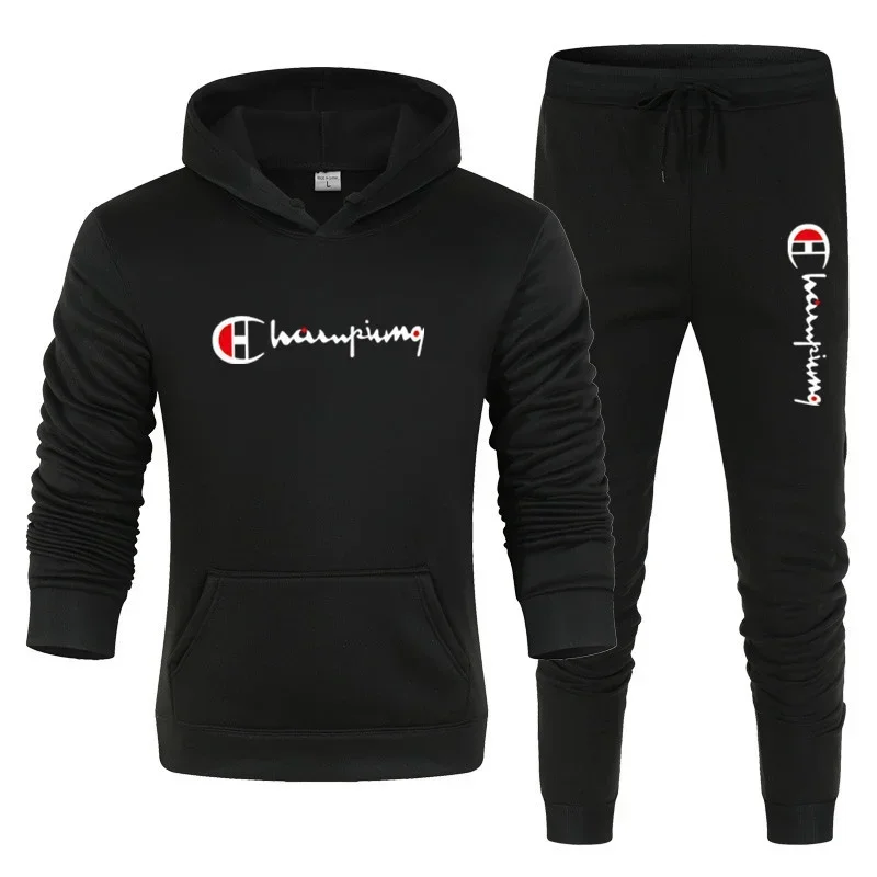 Men's 2026 Tracksuit Hooded Sweatshirt And Sweatpants 2 Pcs Sets Casual Jogger Sportswear Streetwear 2 Piece Sports Suit