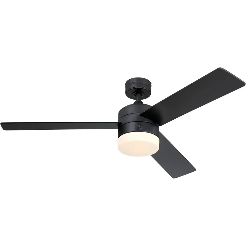 

Westinghouse 7205900 Alta Vista, современный светодиодный потолочный вентилятор с подсветкой и дистанционным управлением, 52-дюймовая, матовая черная отделка