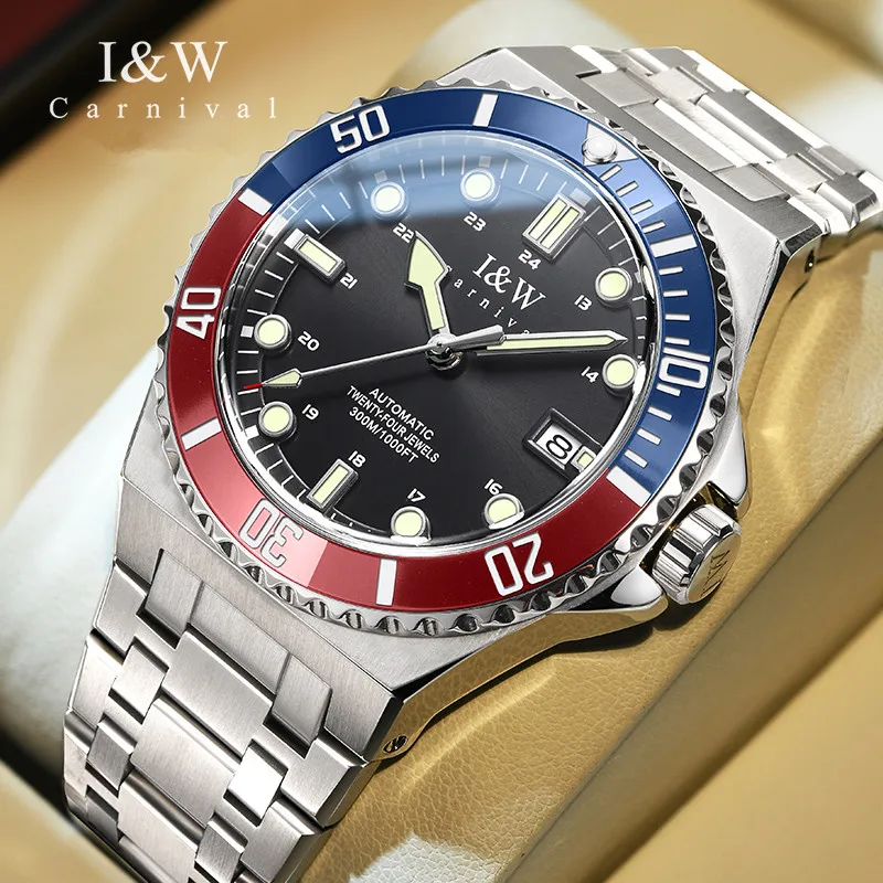 Montre CARNIVAL Brand 300m Waterproof Mechanical Watch for Man Luxury Automatic NH35 Movement Mens Sports Wristwatches Men Reloj - view 4