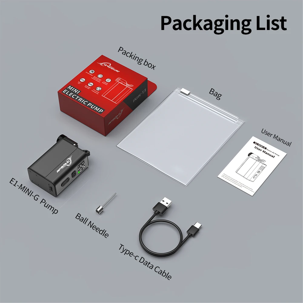 Elektrische Fahrradpumpe mit schnellem USB-C-Ladeanschluss, 120 PSI, tragbarer Mini-Reifenfüller mit zwei 480mAh Akkus und Display – Detail 40