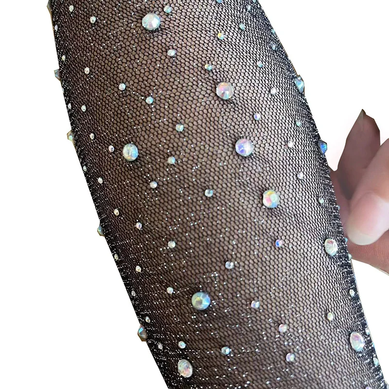 Sexy Flash Drill Thin Mesh Half Finger Lace Arm Sleeve Summer Rhinestone Sunscreen Gloves Nightclub Performance Mittens S154