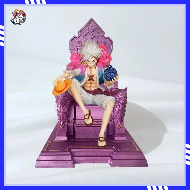 

In Stock Anime One Piece Nika Luffy Figure Model Resin Craft Soldier Throne Desktop Scene Decorative Props Action Figure