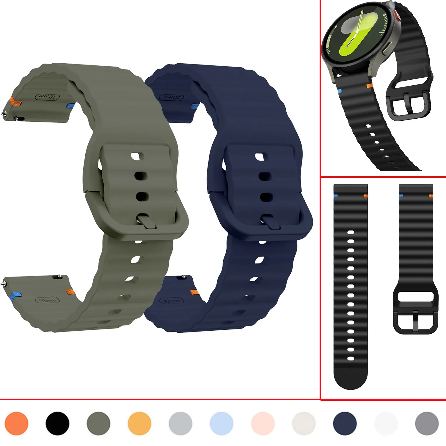 22Mm Silicone Strap…