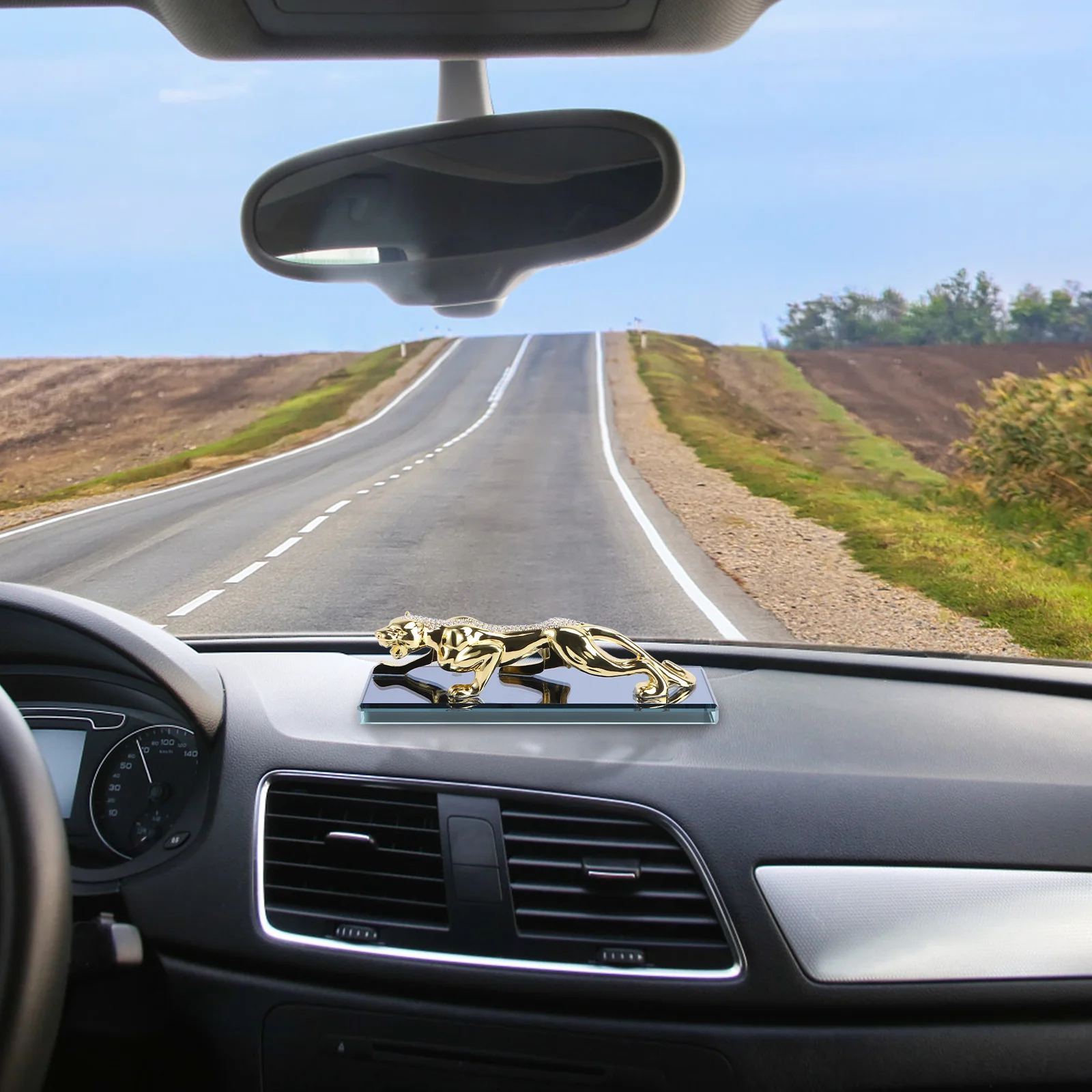 

Leopard Shape Car Air Freshener Essential Oil Diffuser Zinc Alloy Dashboard Ornament for Auto Interior Decoration Home Office