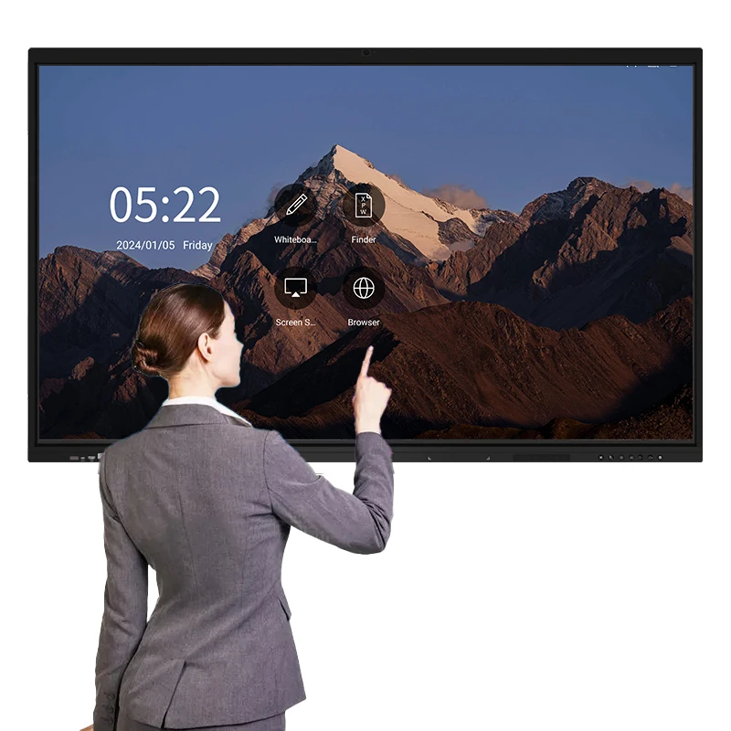 65 Inch Custom Electronic Interactive Whiteboard with 4K Resolution 20 Touch Points Android/Windows IOS