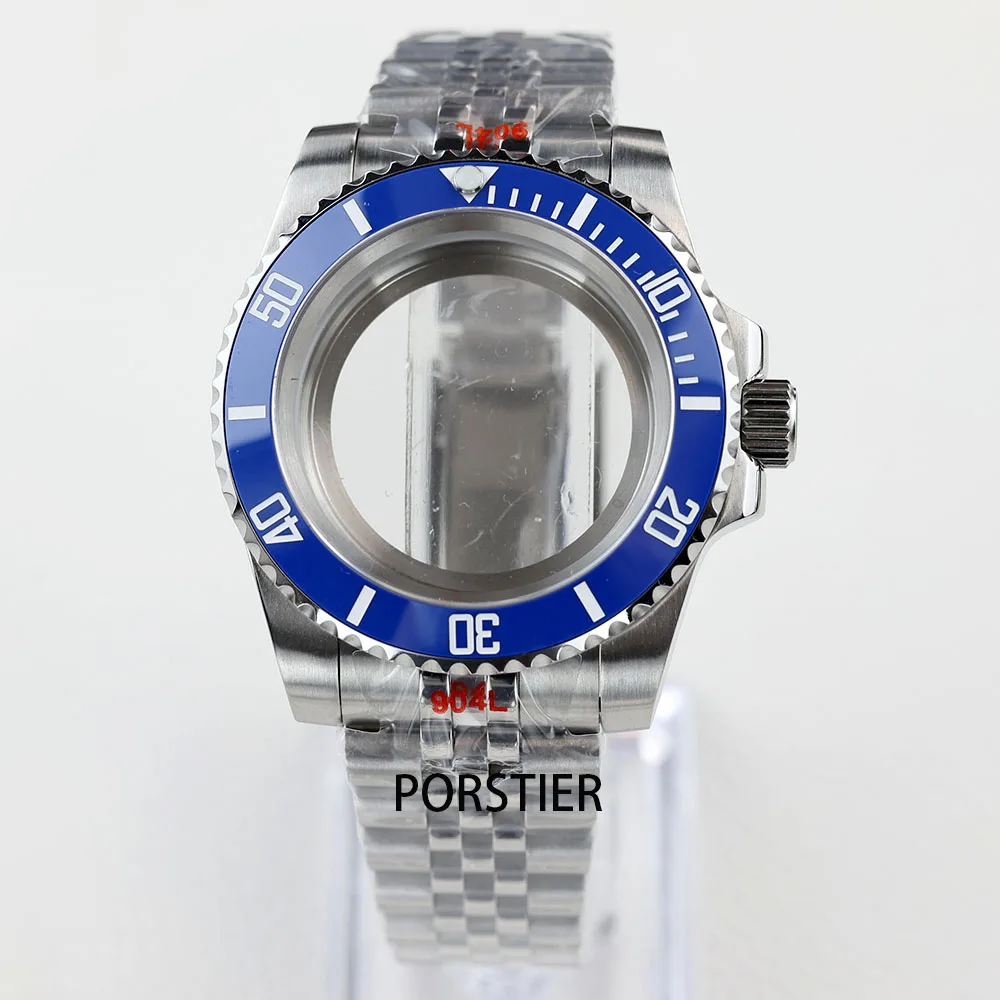 40mm Watch Case 904L Stainless steel Jubilee bracelet Sapphire Glass for Seiko NH34 NH35 /36 Movement GMT Yacht-Master Cases image 3