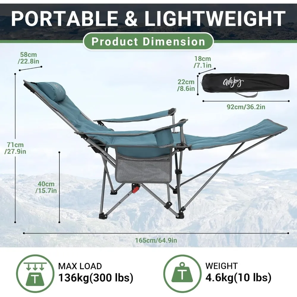 Lawn Chaises De Plage Storage Bag Folding Beach Chair Lightweight Folding Camping Chair With Adjustable Backrest & Footrest Camp