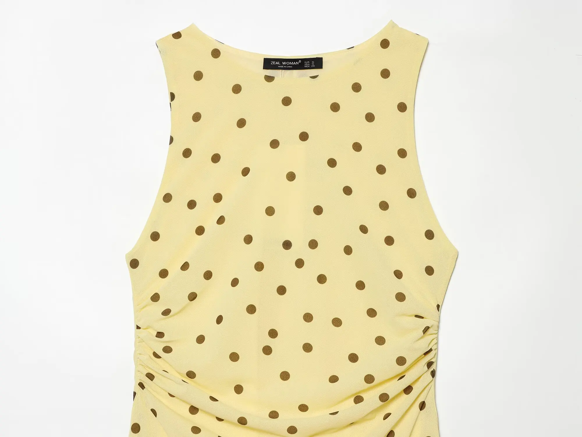 HH Minimalistisches Elegantes Polka-Dot Maxikleid für Damen Sommer Ärmelloses Tailliertes Langes Kleid Smart Casual Büro-Outfit – Detail 4