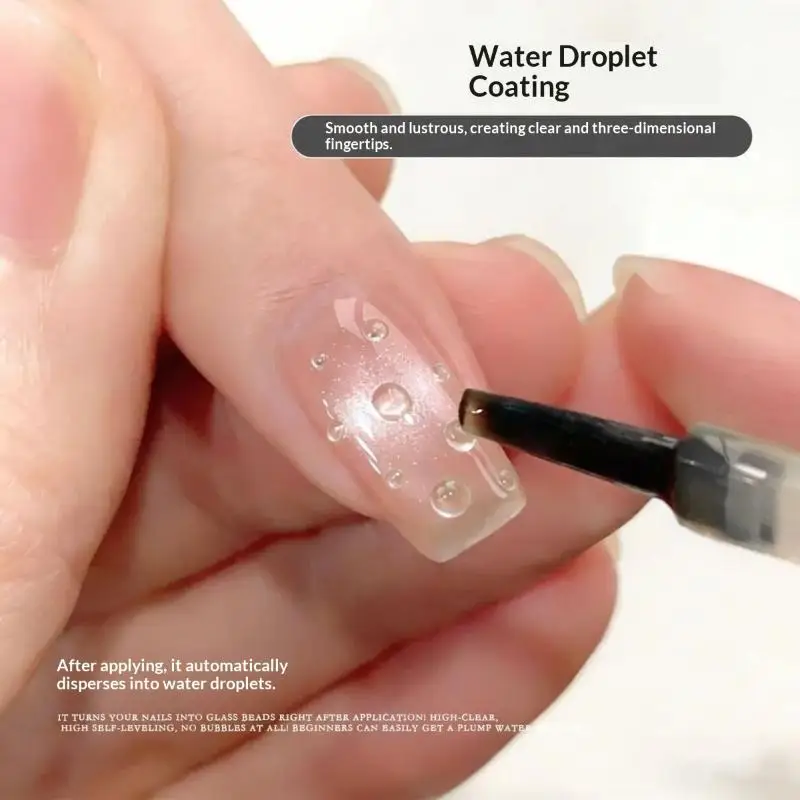 New 8ml No-Wipe Water Drop Nail Gel 3D Sculpting Nail Art Gel For Manicure High Transparent Plating Seal Coat Nail Polish