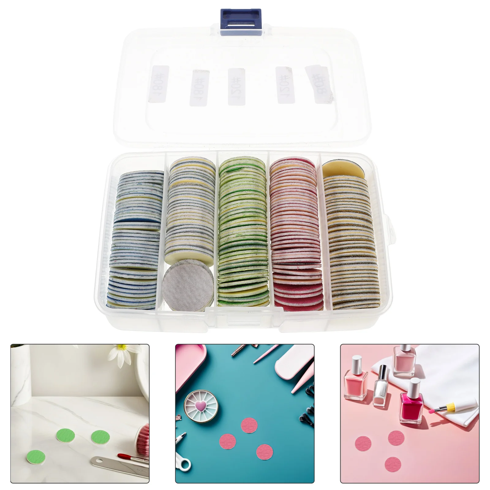 

200pcs Nail Sanding Discs 80 120 180 Grit Replacement Foot File Sandpaper For Electric Pedicure Tool Manicure Care Kit Pedicure