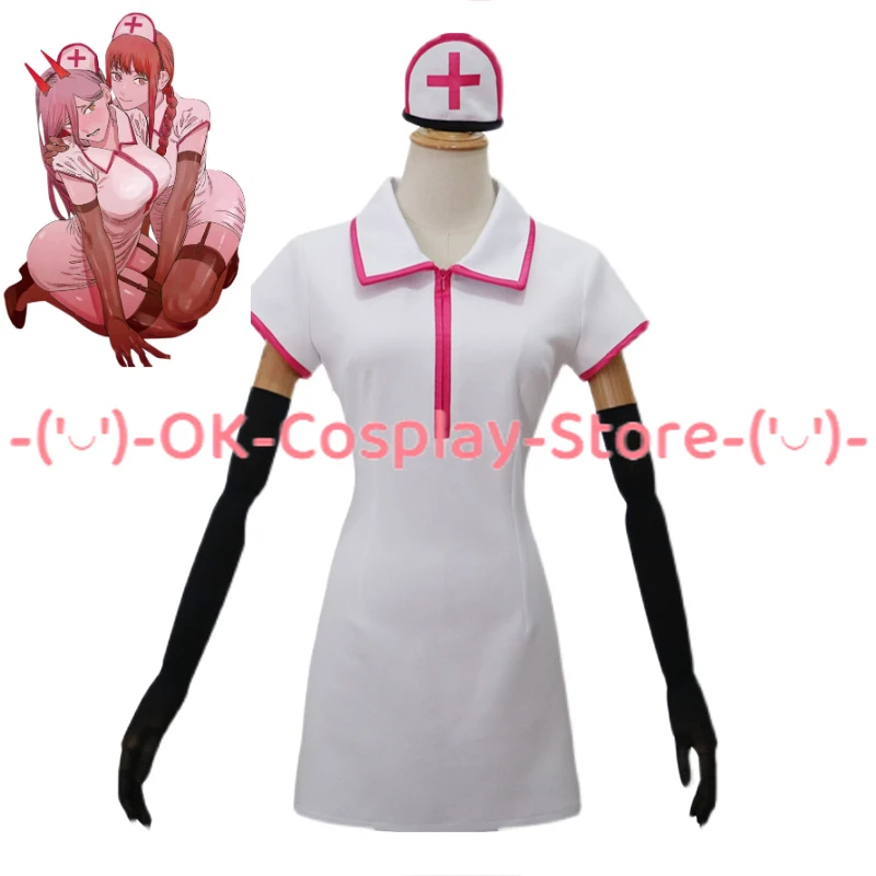 Anime Power Makima Cosplay Costume Women Sexy Dress Nurse Suit Halloween Carnival Uniforms Custom Made