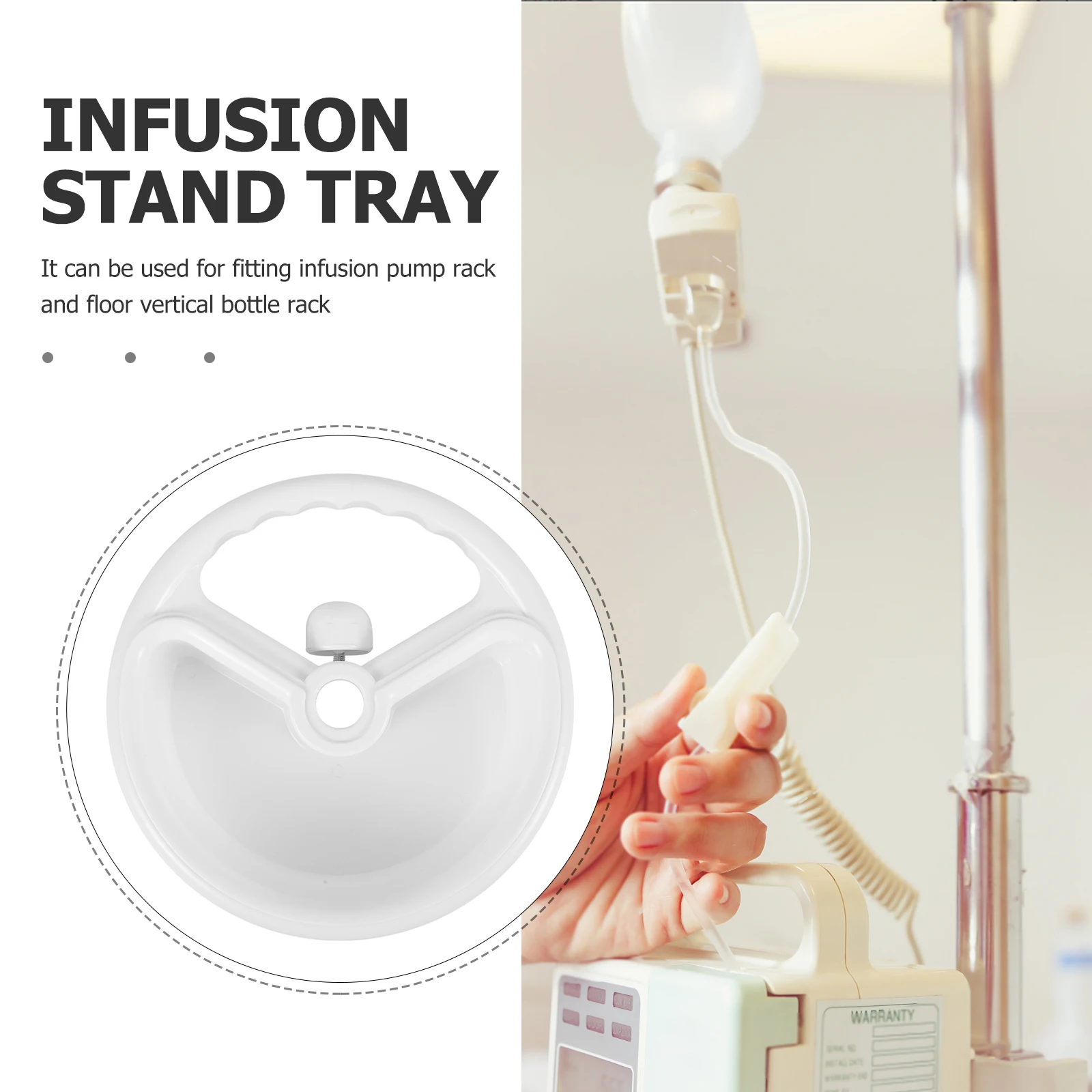 Aksesoris Tiang Infus, Rak Penyimpanan, Nampan Kopi, Piring Putih Besar, AC