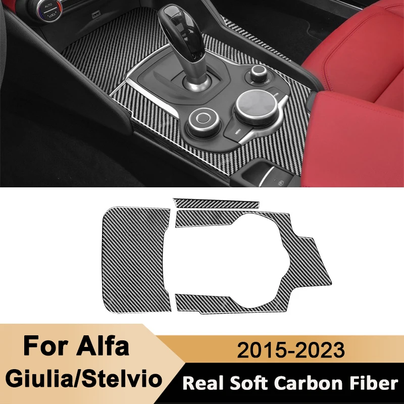 

Carbon Fiber Auto Gear Shifter Panel Trim Frame Decorative Sticker For Alfa Giulia Stelvio 2015-2023 Interior Accessories