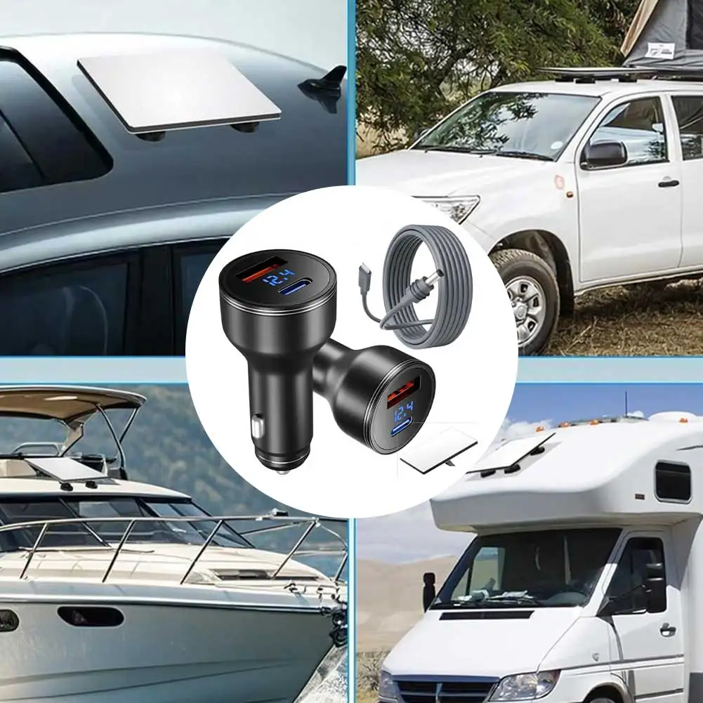 

Car Charger Type-C USB-A 140W Boost For Starlink Mini 5DC 12V–24V 5V/3A 9V/3A 12V/3A 15V/3A 20V/3A 28V/5A 3.3V 11V/5A Metal