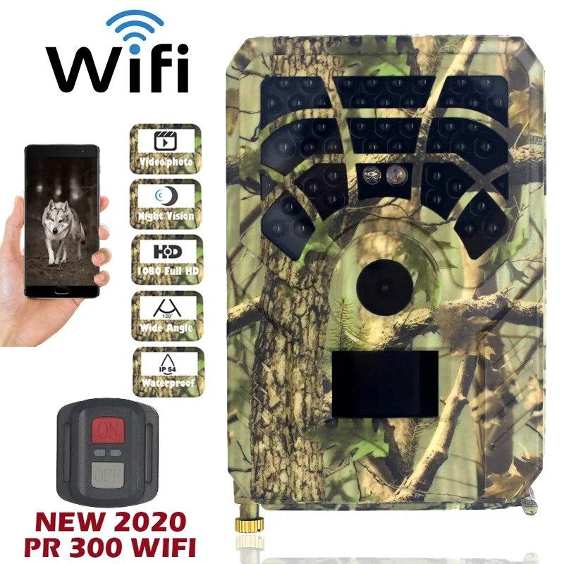 

PR300 Trail Camera With Wifi 1080 HD Wildlife Trail Camera PIR Infrared Night Vision Hunting Camera Wireless APP Surveillance