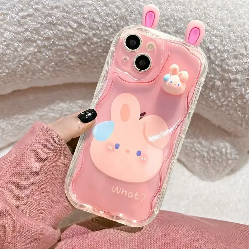 3D Ears Bear Frog Case for Infinix Note 30 Hot 40 40i 30I 20i 20 30 12 9 Play Smart 8 6 Plus HD 7 Tecno SPARK 20 20C Wave Cover