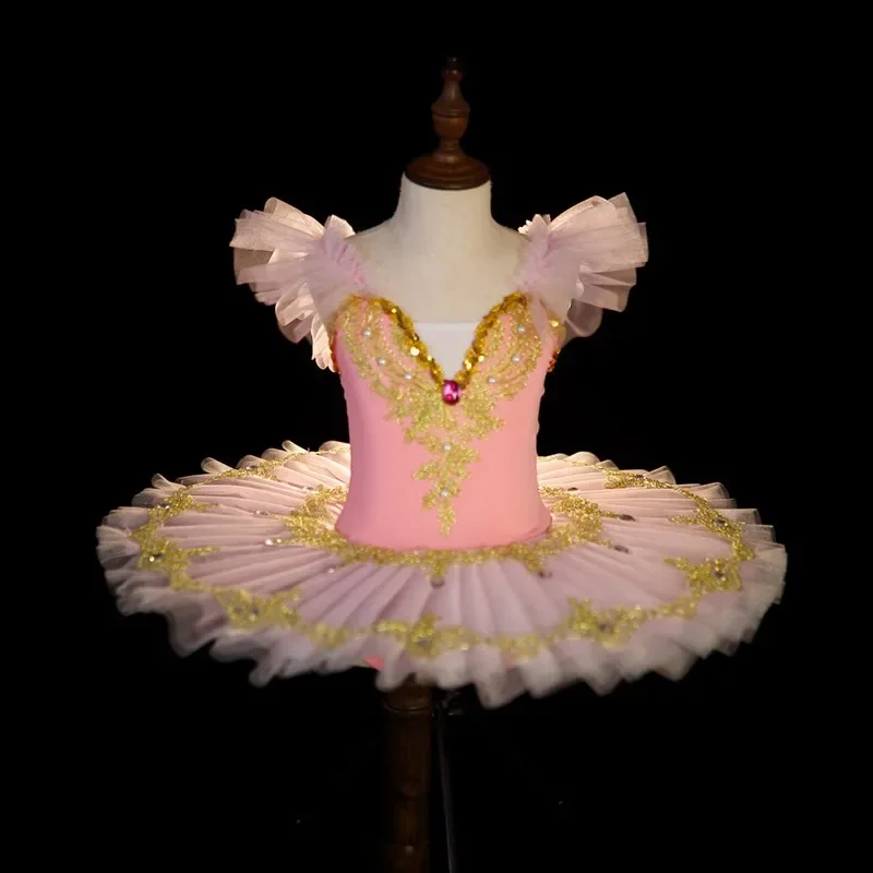 2025 Professional Ballet Tutu Dress Girl Dance Costume Child Performance Ballerinas Pancake Tutu Kids Child Carnival Jazz Dance
