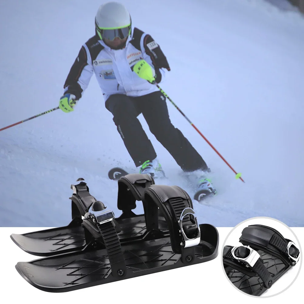 Mini Ski Skates Portable Adjustable Short Skiboard Snow Shoes