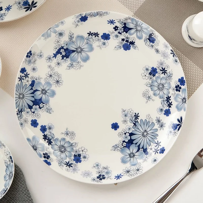 10inch, bone china sharing plate, Chinese painting design, porcelain serving dishes, dining table tray, ceramic dinner dishes