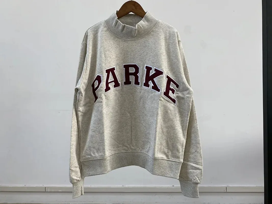 Autumn Winter Women's Pullover Hooded Sweatshirt with Letter Print and Zipper Closure