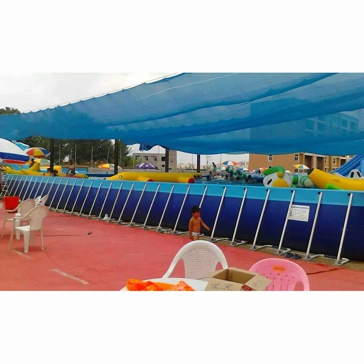 Commercial Portable PVC Rectangular Ultra Frame Swimming Pool Above Ground Pool Outdoor Movable Inflatable Water Park for Adult