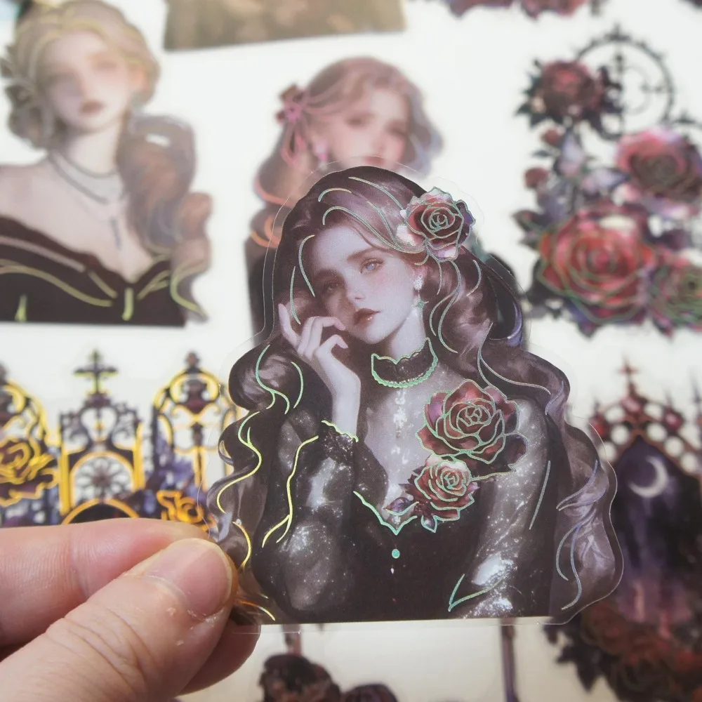 

18pcs Gold Line Mysterious Princess Living in The Castle Style PVC Sticker Scrapbooking DIY Gift Label Decoration Tag