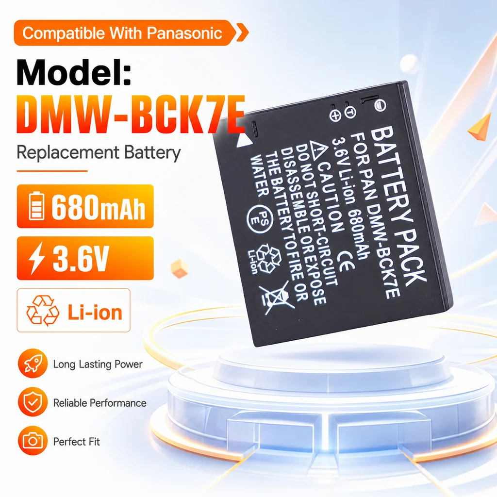 Rechargeable Camera Replacement Battery DMW-BCK7 680mAh for Panasonic Lumix DMC-FP5 DMC-FP7 DMC-FH5 BCK7E