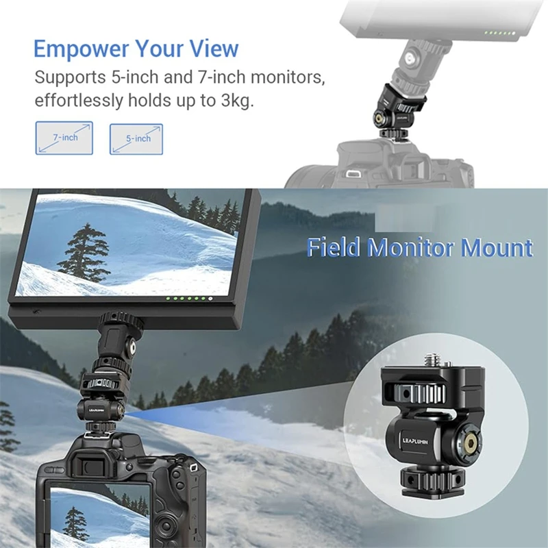 【Superdeals】 مشبك كاميرا DSLR قابل للتعديل حامل شاشة مع حذاء بارد 1/4 برغي لشاشة الكاميرا ضوء فلاش ميكروفون دعامة الحذاء الساخن