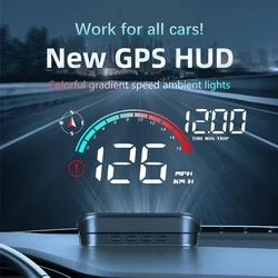 Car Head Up Display HUD Universal Digital GPS Speedometer Projector Screen Dashboard Odometer with Overspeed Alarm For All Cars