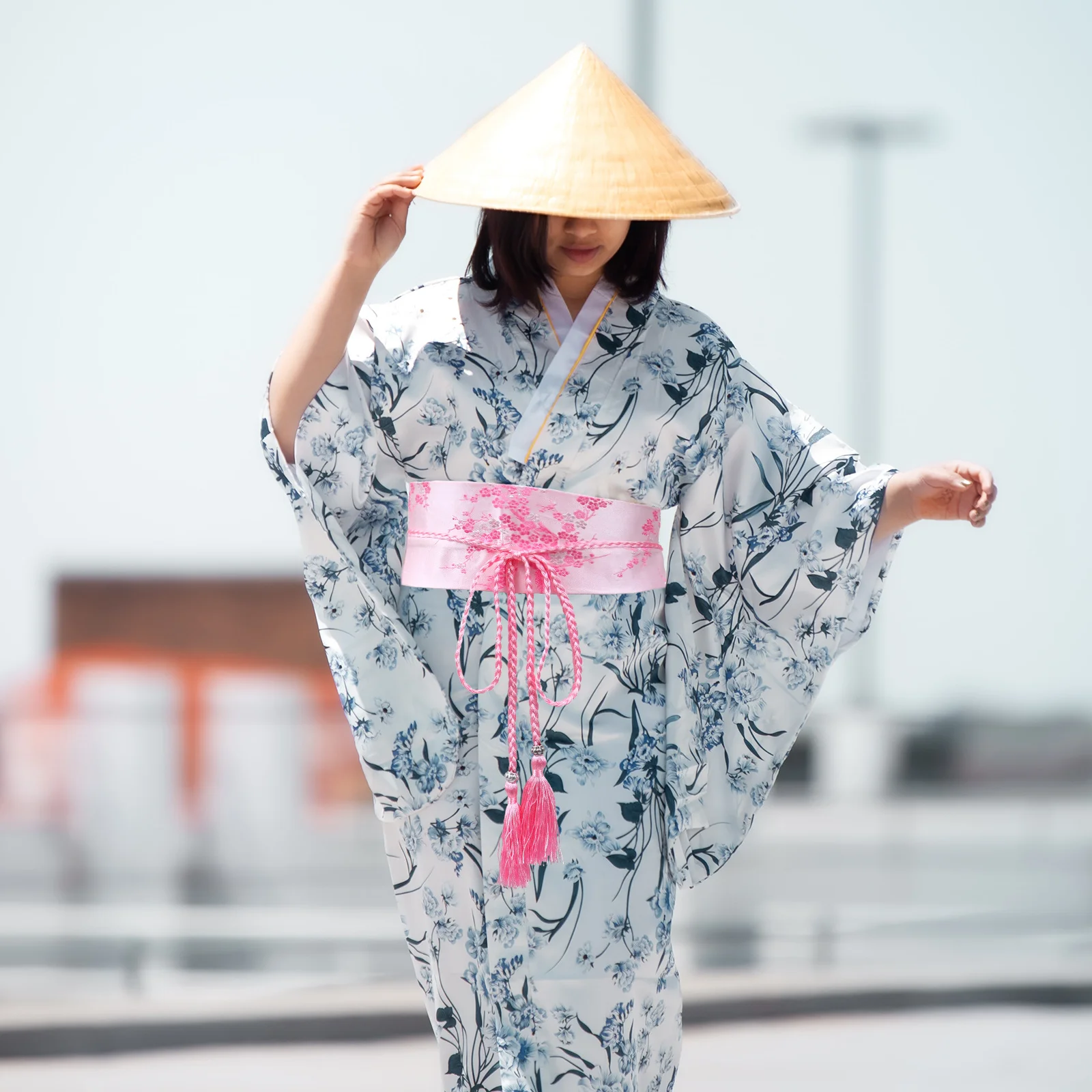 1 قطعة نمط العرقية شرابة حزام الخصر كيمونو حزام النسيج تشكيل الجسم ملحق للنساء اليابانية زي حزام الموضة #1