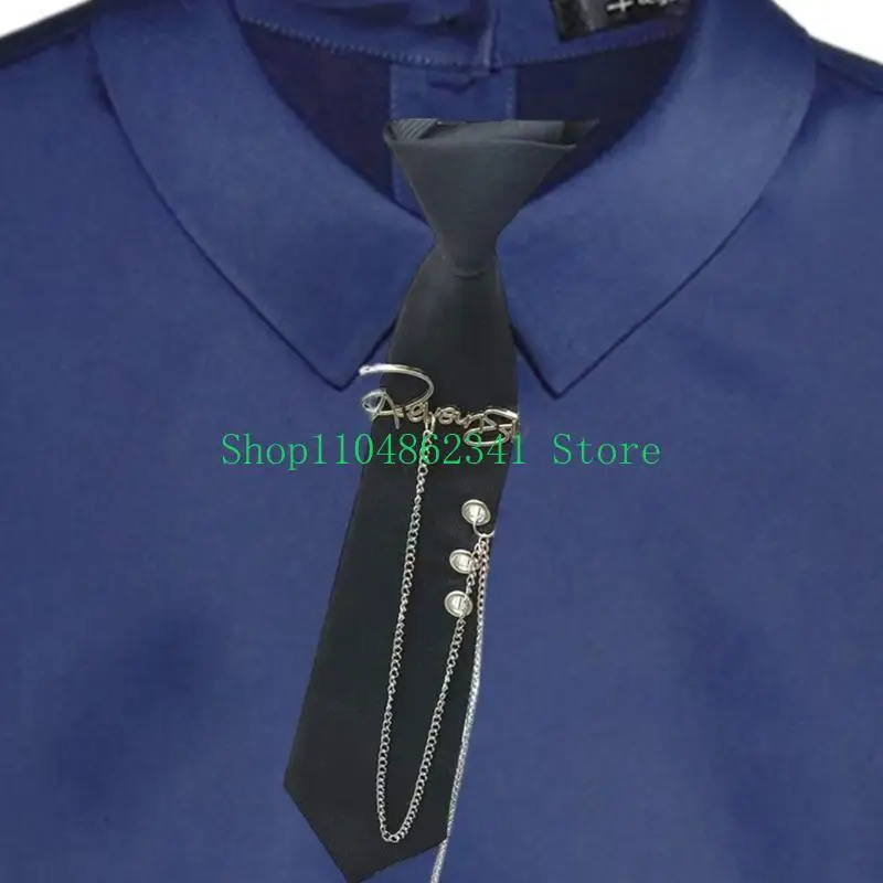 5ASD قميص ياباني ربطة عنق لرسالة شرابات ملهى ليلي سلسلة TIE KNOTFREE