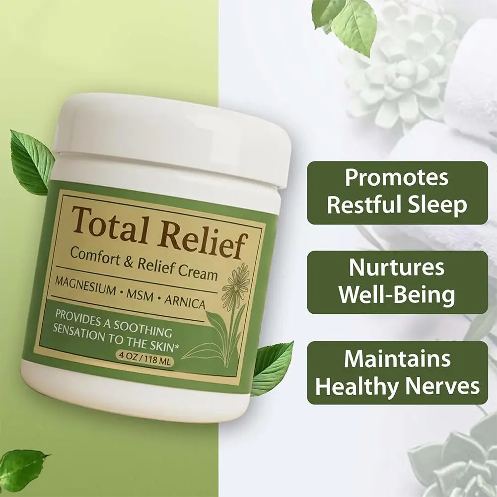 Magnesium Soothing Moisturizing Body Cream Nerves Relief Long-Lasting Hydration Prevent Drying For All Skin Types Whole Body Use