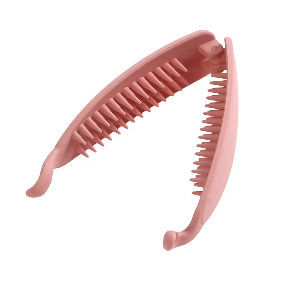 Hadiah Aksesoris Rambut Wanita Warna Solid Cakar Rambut Ekor Kuda Klip Rambut Klip Pisang