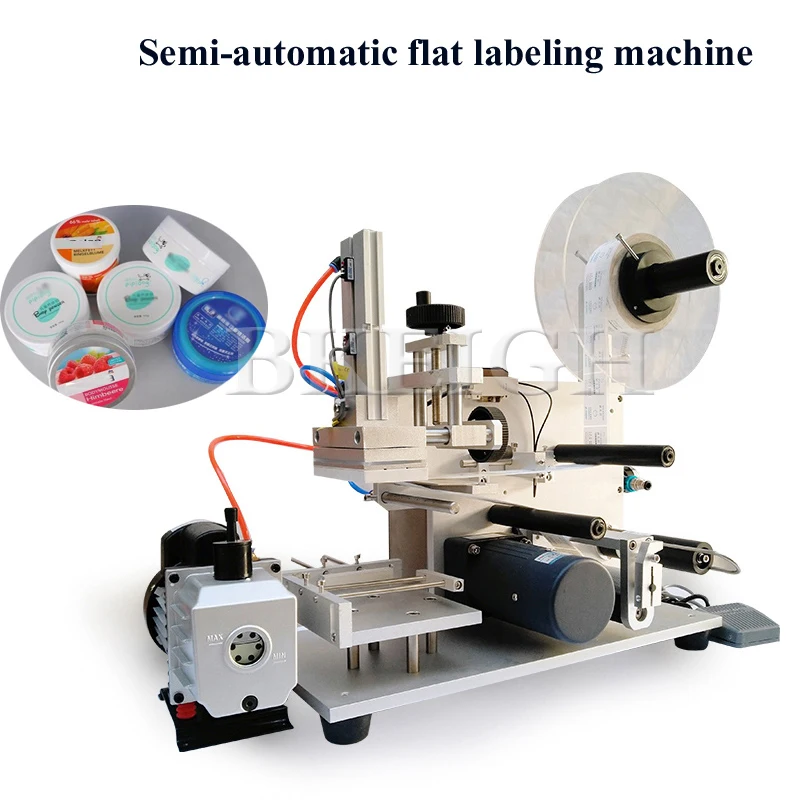 High Precision Semi-Automatic Desktop Flat Bottle Labeling Machine Square Box Label Printing Machine