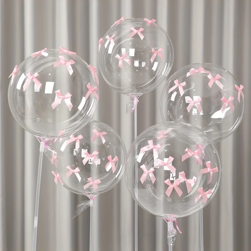 Schleife Transparent Popo Ballon Set DIY Paste Schleife für Hochzeit, Singles Party, Geburtstagsfeier, Jubiläum Duschdekoration