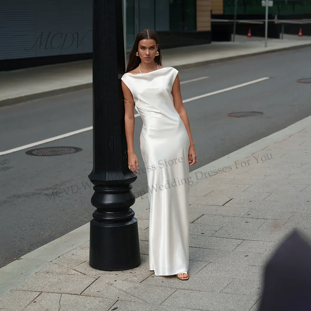 Backless Sexy Wedding Dresses Pearls Mermaid Cap Sleeve Bride Gowns Floor Length Customized vestidos de novia corte sirena