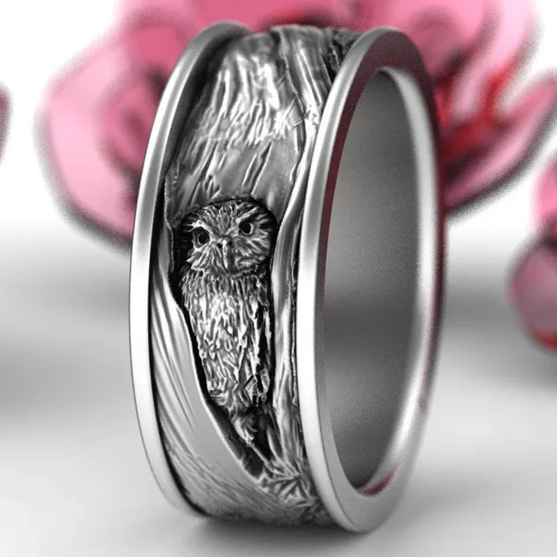 New Electroplated Owl Ring, Popular European and American Unisex Ring