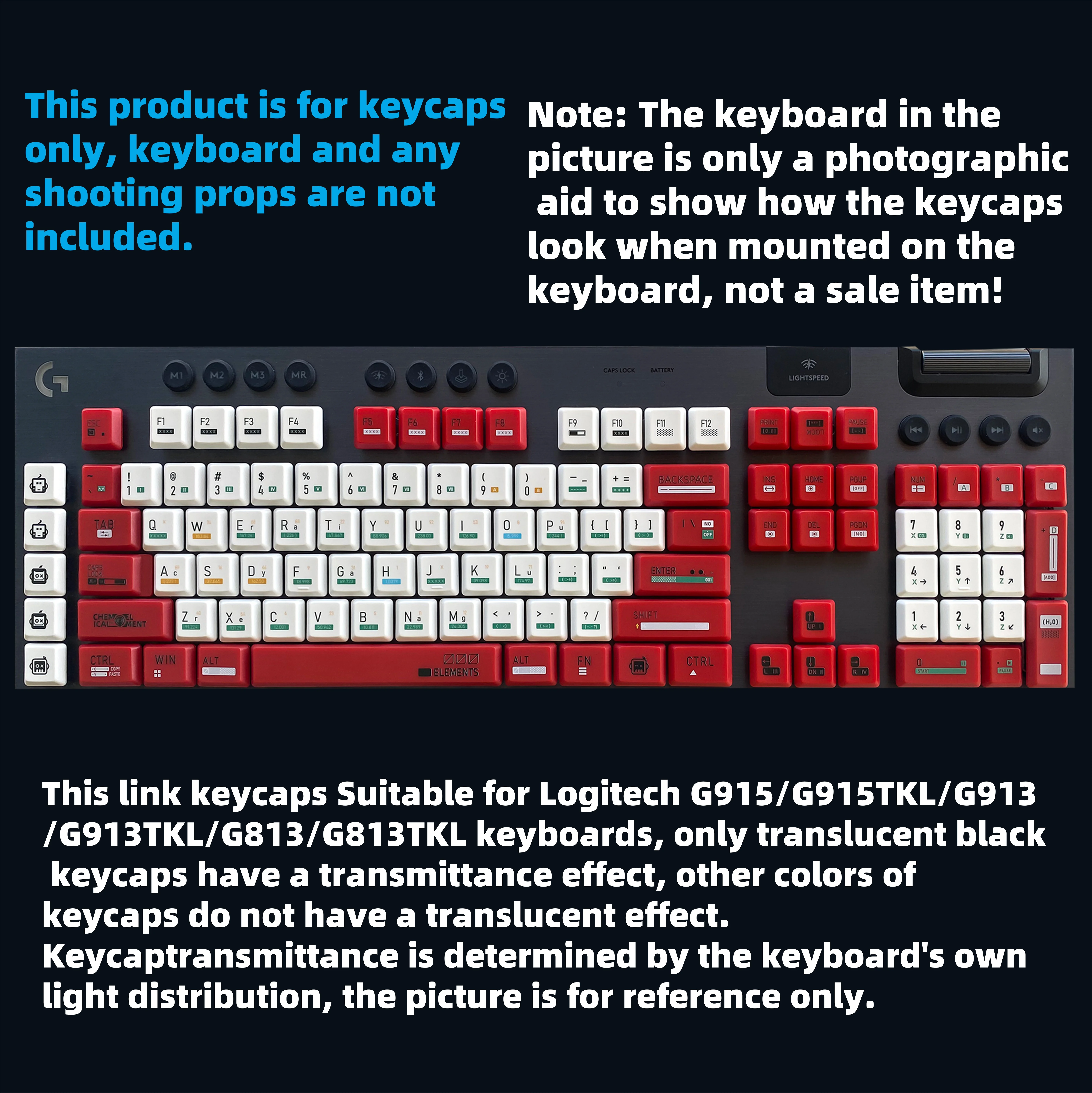 New Suitable for  Logitech G915/915TKL/G813 Guest PBT Gaming Theme Personalized Colorful Keycaps