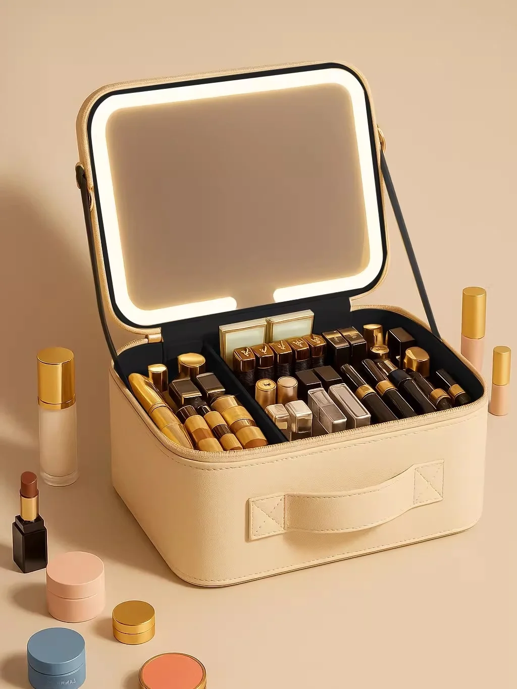 Large Capacity Cosmetic Bag Portable Multi-Function Toiletry Bag Skin Care Products Organizer Makeup Brush Storage Bag
