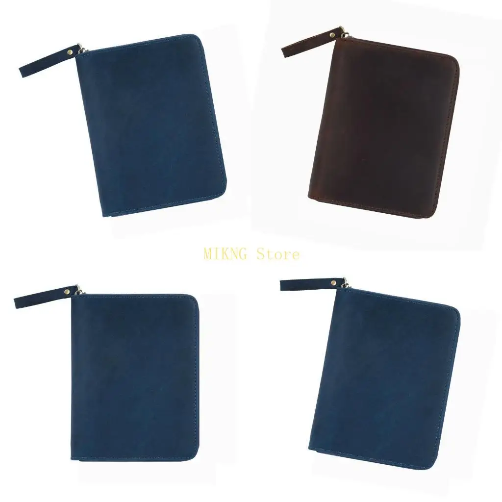 

Кожаный чехол для ноутбука на молнии с отделением для ручки для полевых заметок 3,5x5,5 дюйма, обложка для журнала ручной лучшая