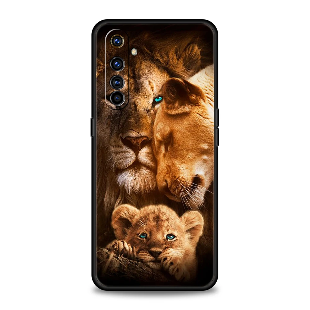 The Lion Phone Case for Realme 8 9 Pro Plus 8i 9i 6 7 GT2 C21 C25 C3 C11 11 Pro 5G Plus Shockproof Silicone Shell Fundas Coque