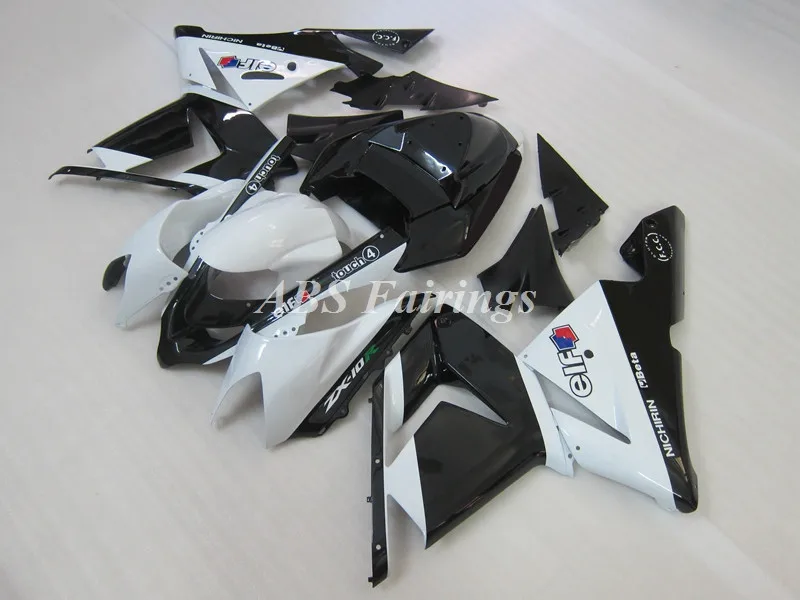 4 regali nuovo Kit carene moto intere ABS adatto per Kawasaki ZX-10R 2004 2005 04 05 Set carrozzeria personalizzato nero bianco