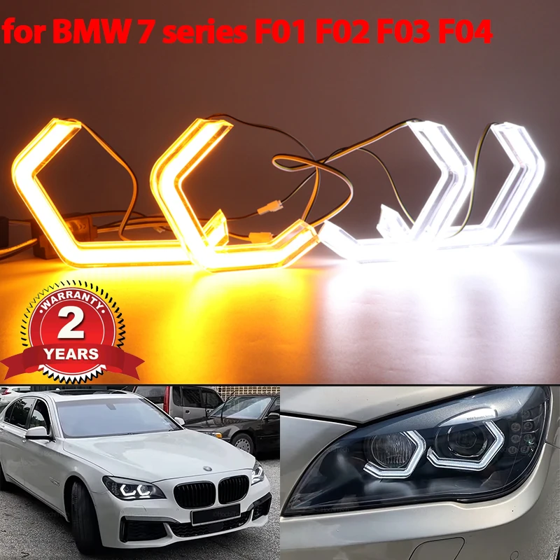 

M4 style LED Angel Eyes Kit Ring Headlight Lamps For BMW 7 Series F01 F02 F03 F04 730i 745i 09-14 DRL Turn signal light